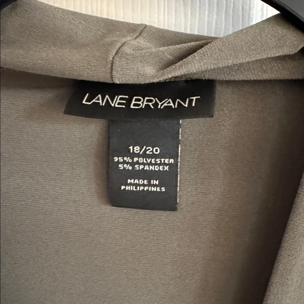 Lane Bryant Deep Olive V-Neck 95% Poly 5% Spandex Wash & Wear Top NWOT - Picture 2 of 4